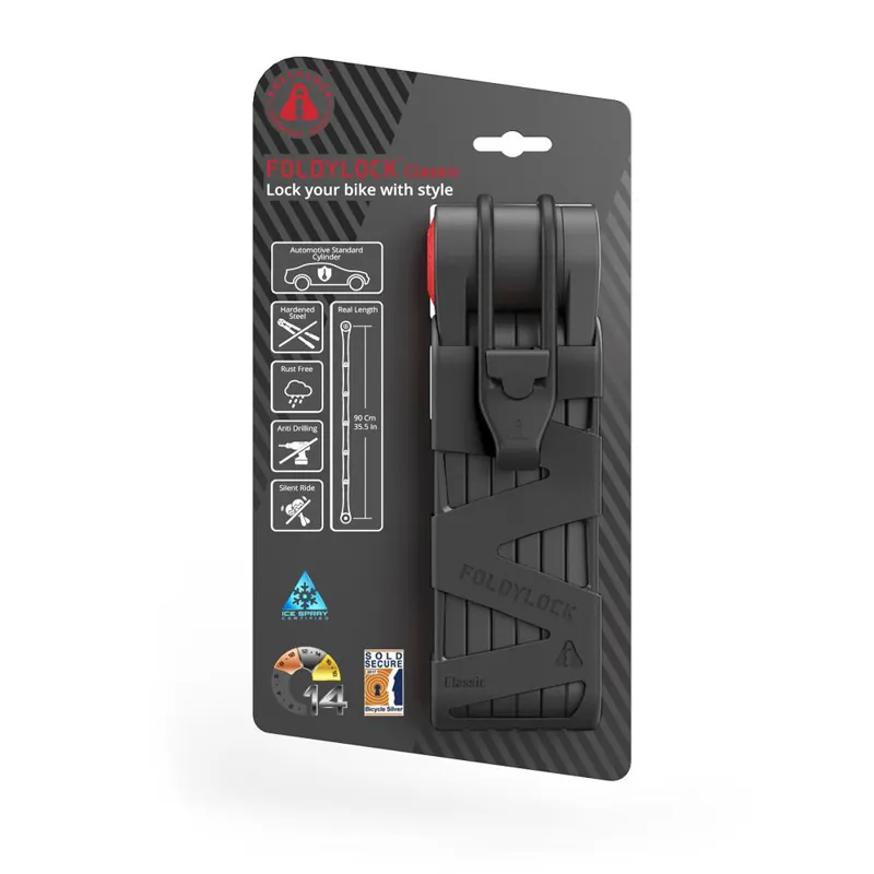 Seatylock Foldylock Classic Silver Rated Folding Bike Lock - Black-4