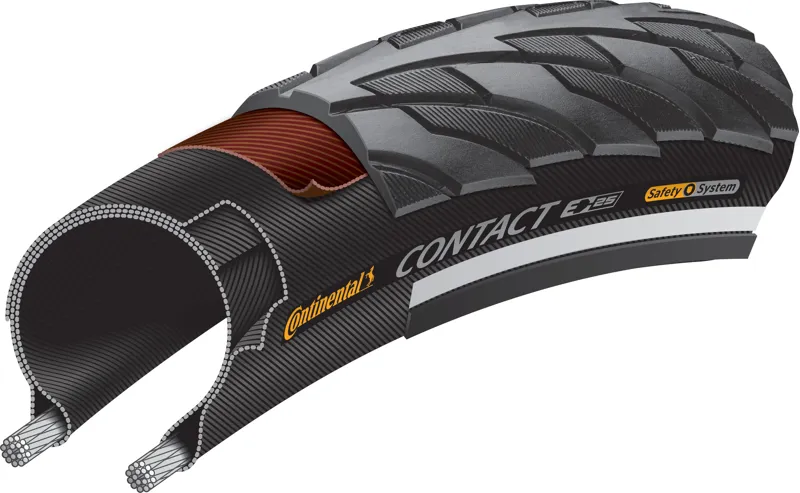 Continental Contact Reflective 26 inch Tyre - Black - 26 x 1.75 inch-1