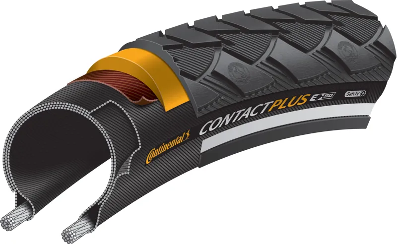 Continental Contact Plus Reflective Tyre - Black - 28 x 1 1/2.-2