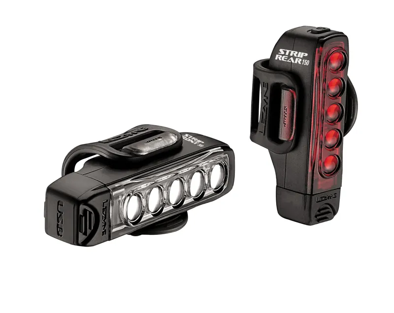 Lezyne Strip Drive 300/150 Light Set - Black - 300/150 Lumens