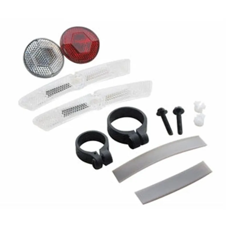 Cateye Reflector Kit Front/Rear and Wheel - Red/White