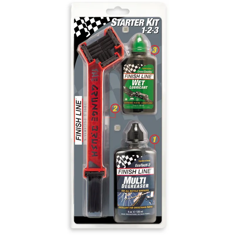 Finish Line Starter Kit 1-2-3 Grunge Brush w / 4oz Deg and 2oz Lube