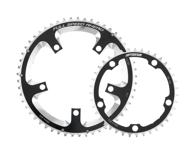 FSA Super Road Chainring - Black - 2x11 130x53T 5h 12mm pin