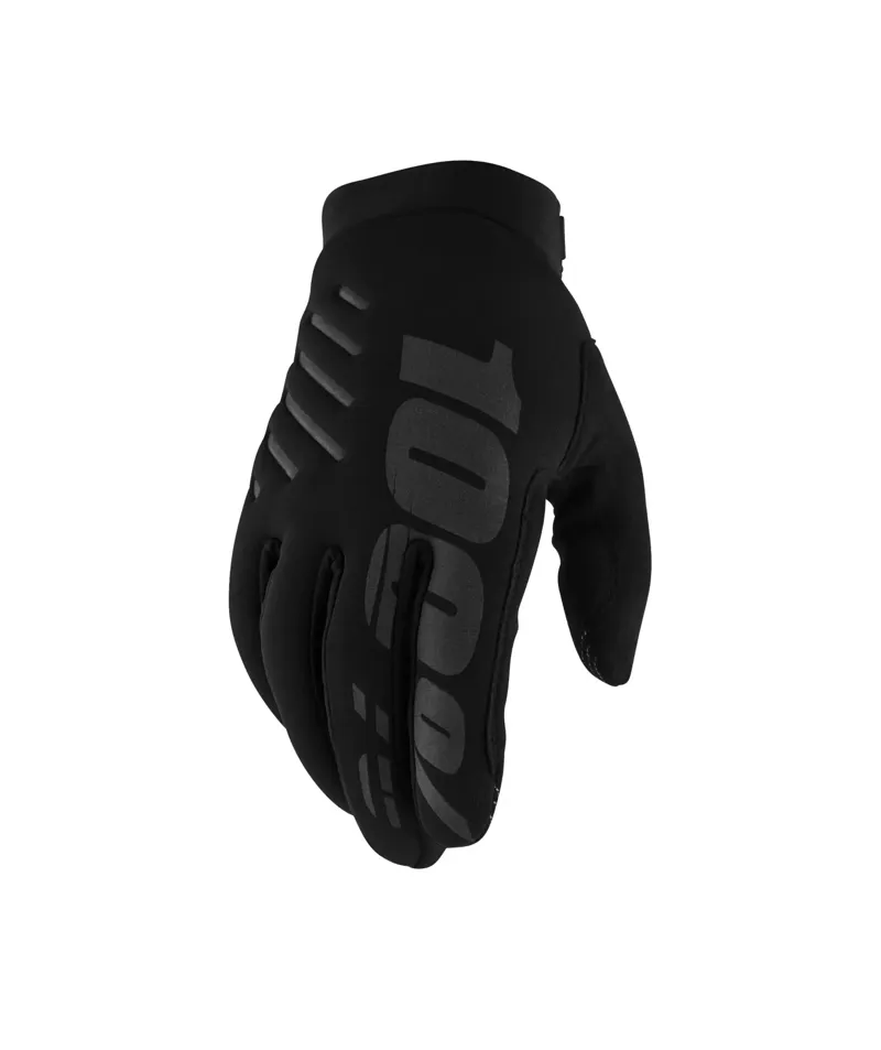 100 Percent Brisker Cold Weather Long Finger Gloves - Black/Grey 