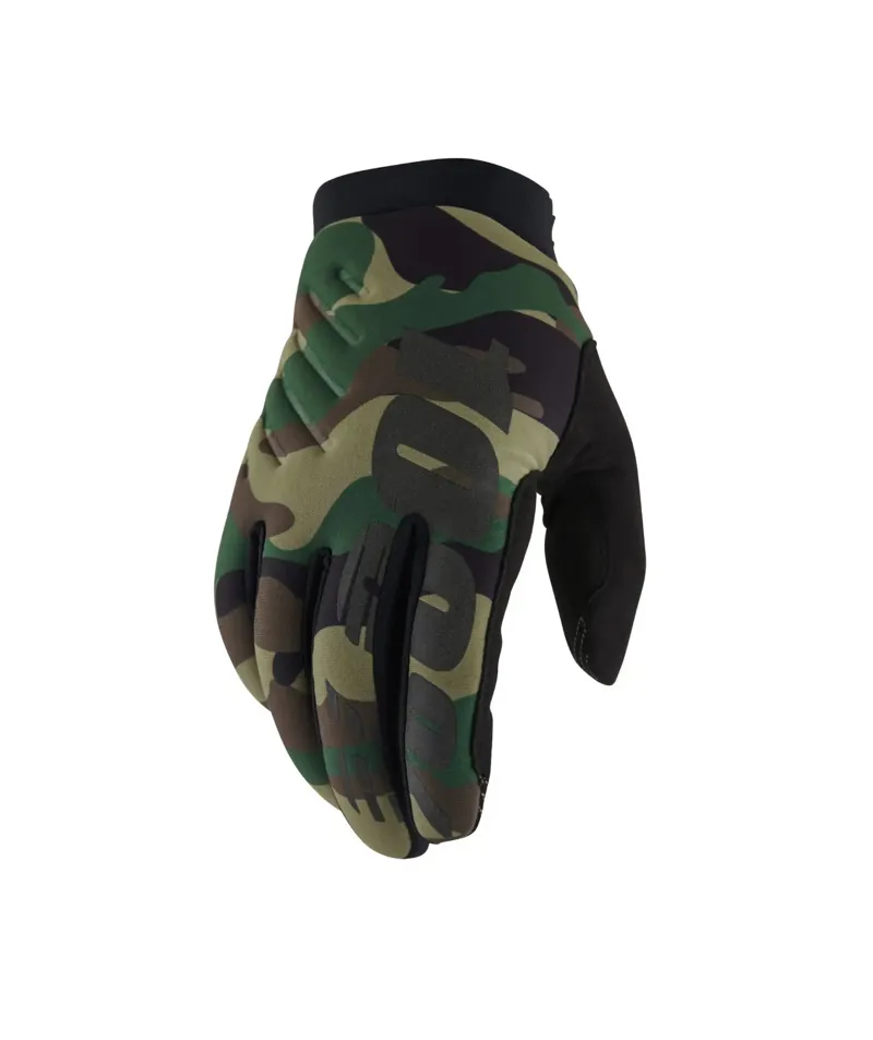 100 Percent Brisker Cold Weather Long Finger Gloves - Camo/Black 