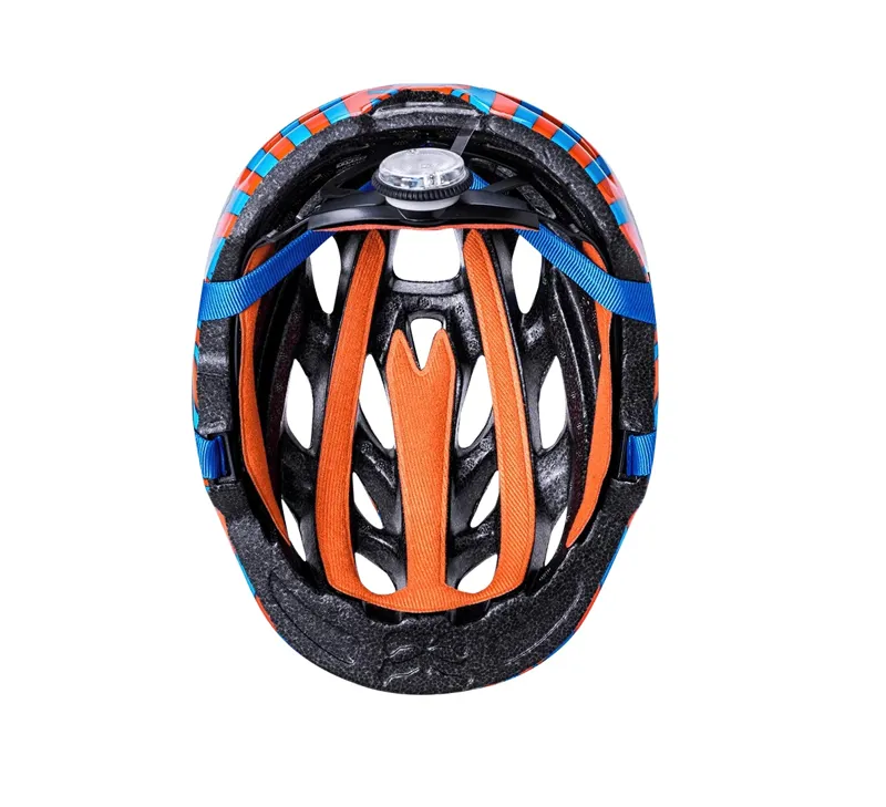 Kali Chakra Lighted Highwire Kids Helmet - Tangerine/Blue-3
