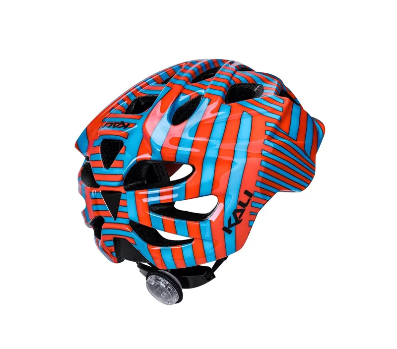 Kali Chakra Lighted Highwire Kids Helmet - Tangerine/Blue-1