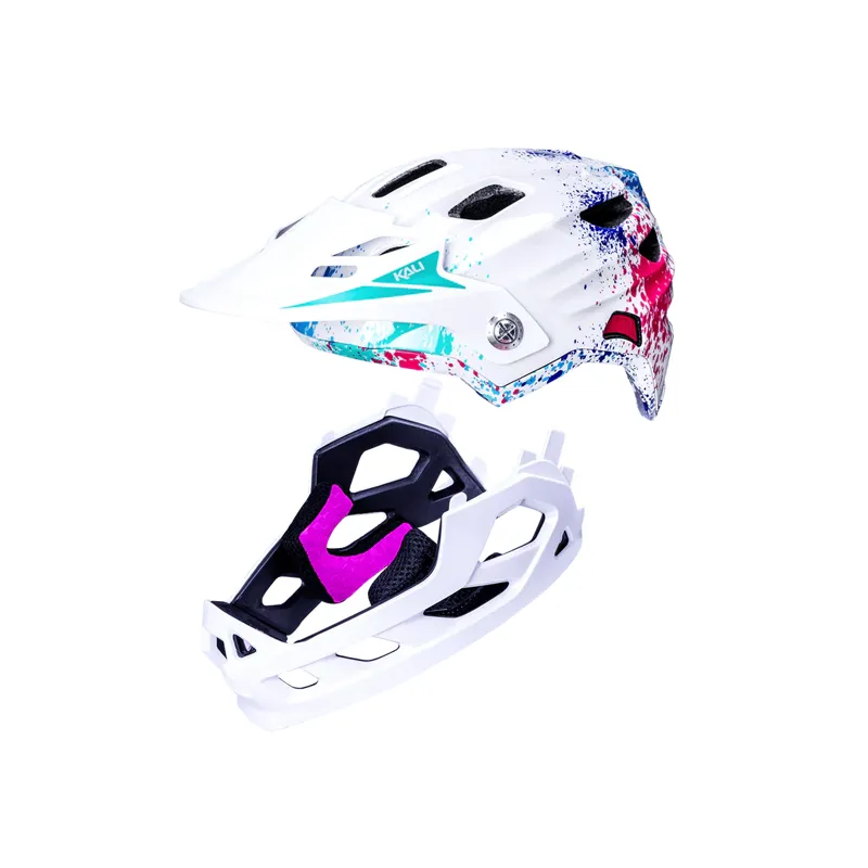 Kali Maya Full Face Kids Helmet -  50-54cm - Splat White/Multi-1