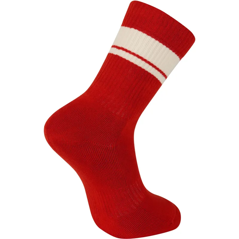 Madison Roam Crew Socks - Mineral Red-1