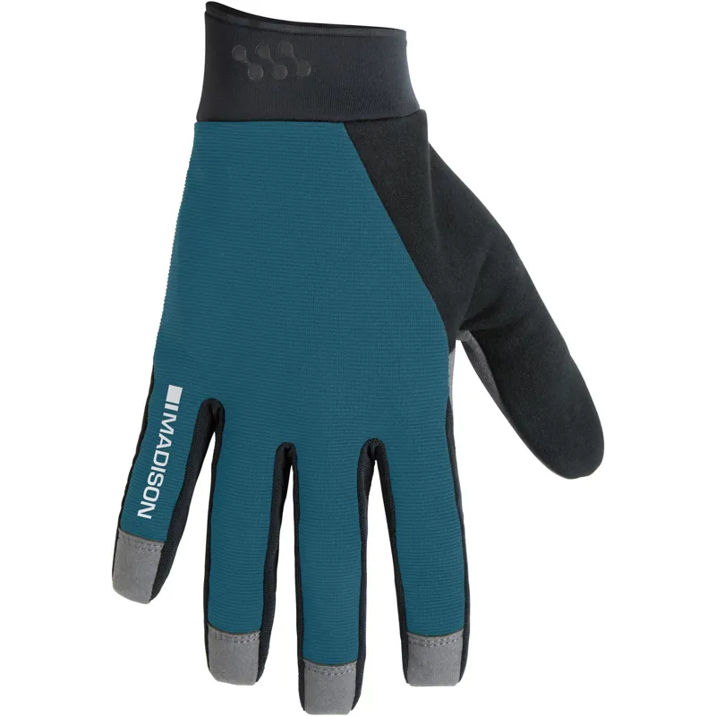 Madison Freewheel Youth Gel Pad Trail Long Finger Gloves - Lake Blue