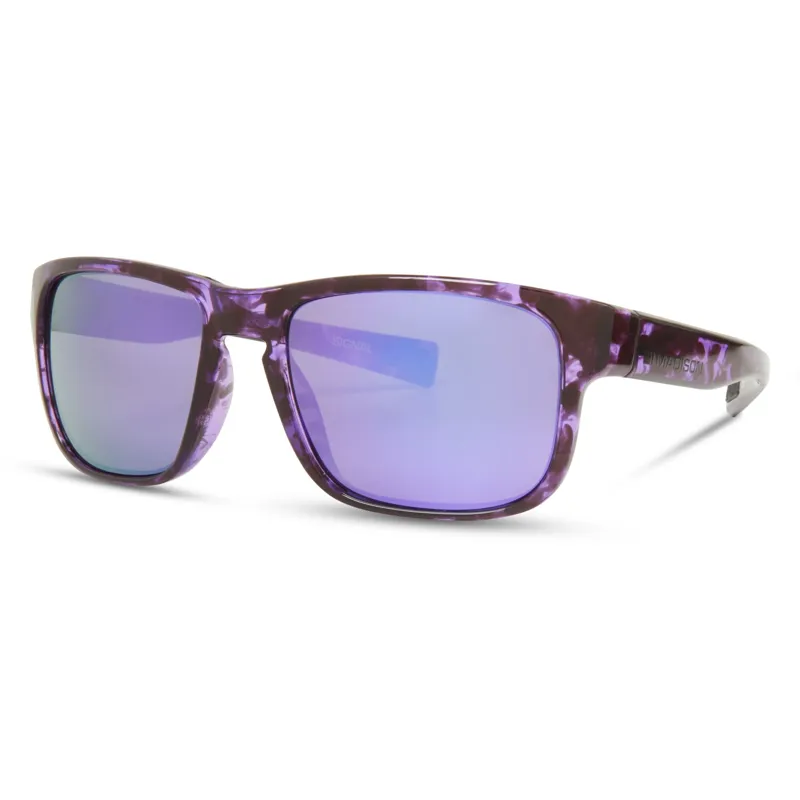 Madison Signal Sunglasses - Crystal Tortoise Shell/Purple Mirror Lens