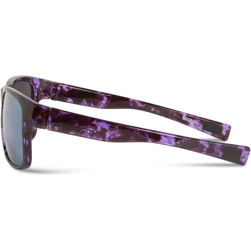 Madison Signal Sunglasses - Crystal Tortoise Shell/Purple Mirror Lens-1
