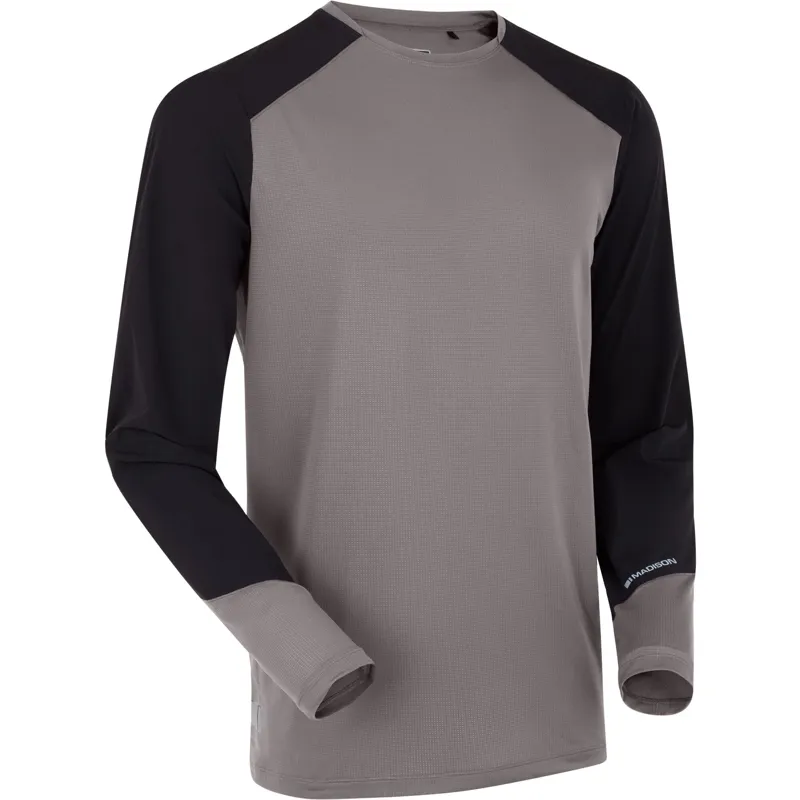 Madison Flux Trail Men's Long Sleeve Jersey - Grey/Black-1