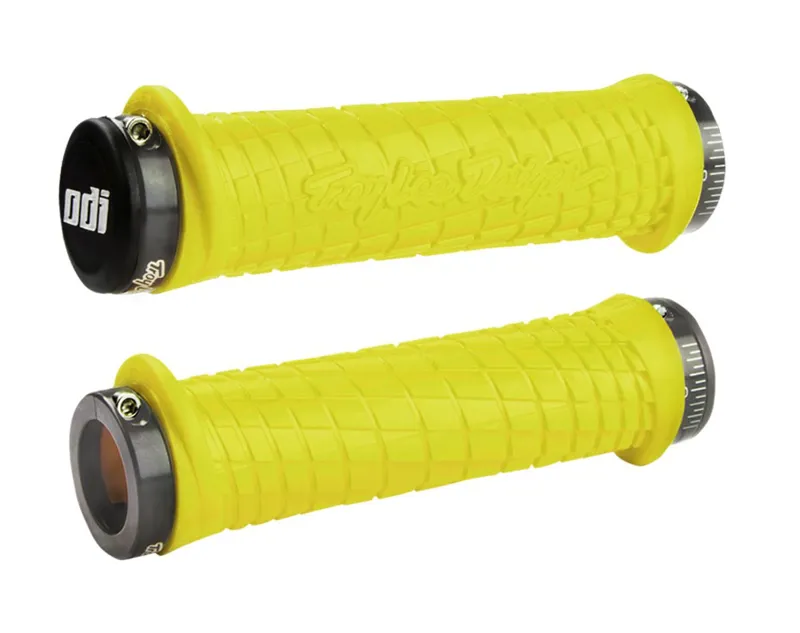 ODI Troy Lee Designs MTB Lock On Grips 130mm Yellow Grey