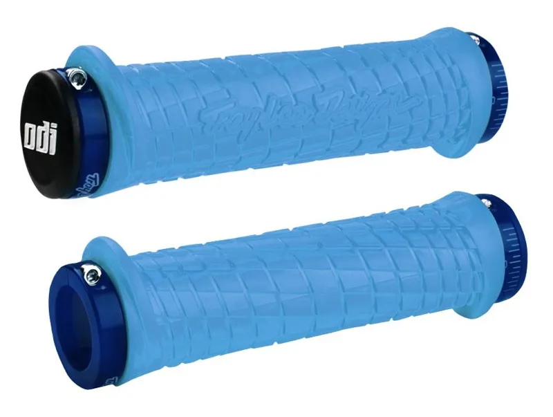 ODI Troy Lee Designs MTB Lock-On Grips - 130mm - Aqua/Blue