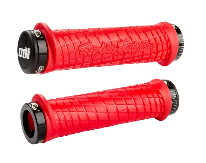 ODI Troy Lee Designs MTB Lock-On Grips - 130mm - Red/Black