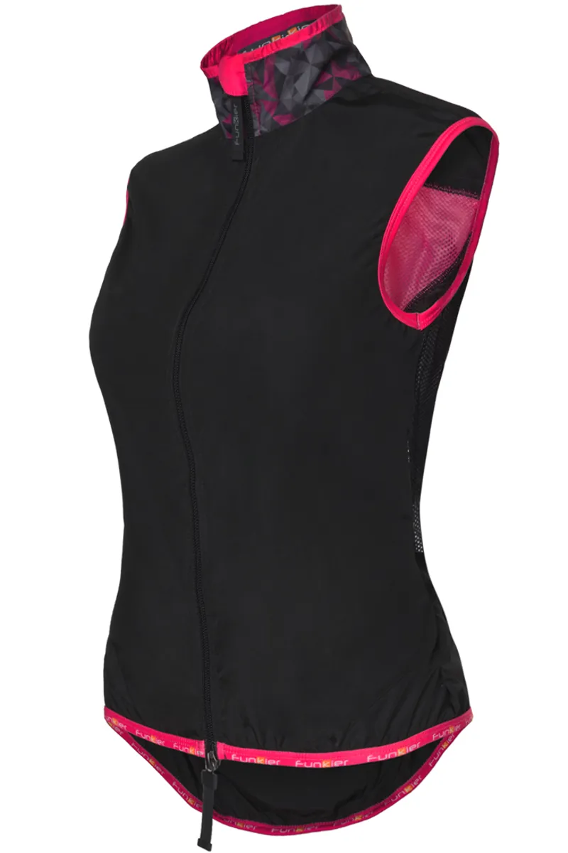 Funkier Cobina Womens Windbreaker Gilet - Black/Pink