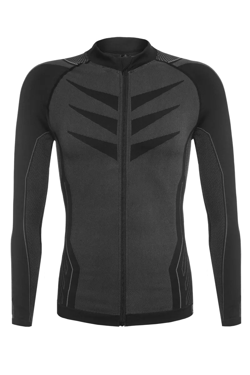 Funkier Campanile Seamless-Tech Long Sleeve Jersey - Black/Grey-1