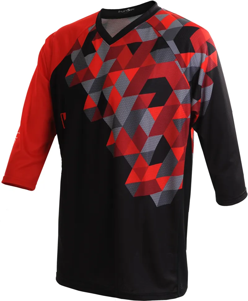 Funkier Flow-MTB Enduro 3/4 Jersey - Red/Black