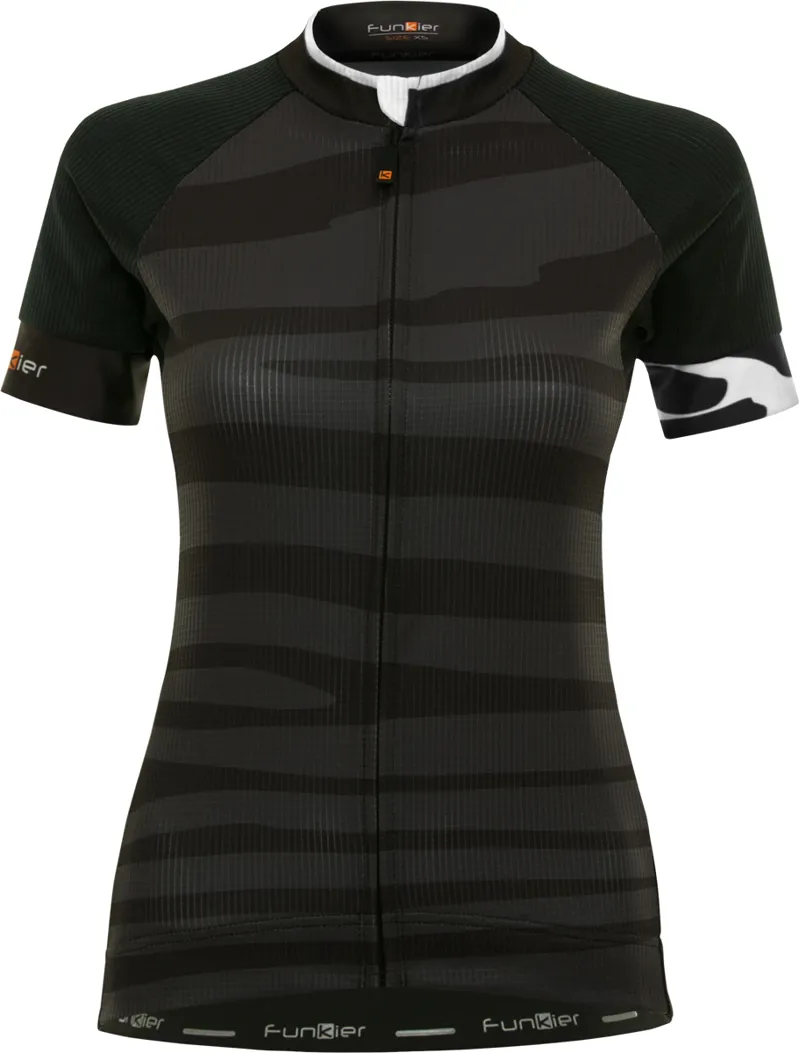 Funkier Prima Pro Ladies Short Sleeve Jersey - Black Wave - Large-1