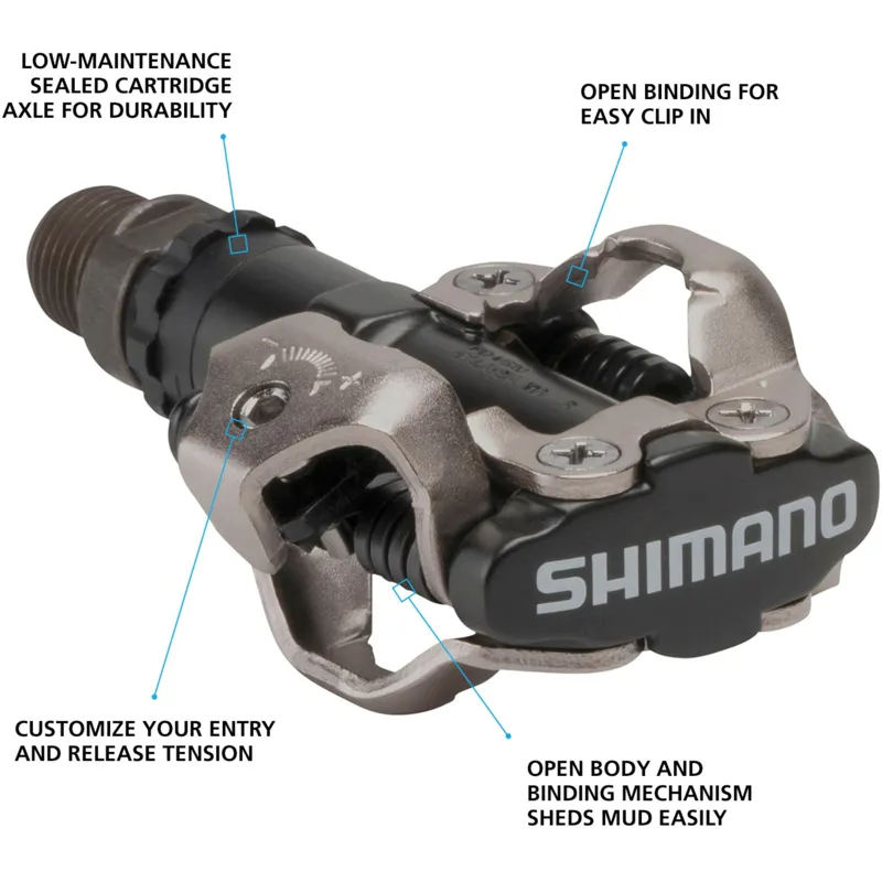 Shimano PD-M520 MTB SPD Two Sided Mechanism Pedals - Black-1