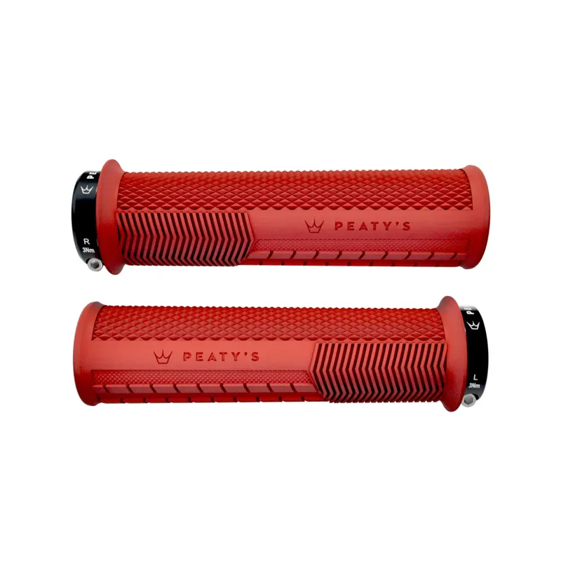 Peaty's Monarch Knurl Grip MTB Grips - Thick - Red