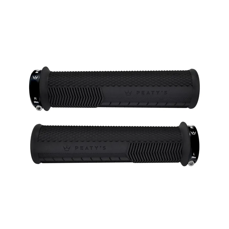 Peaty's Monarch Knurl Grip MTB Grips - Thin - Black