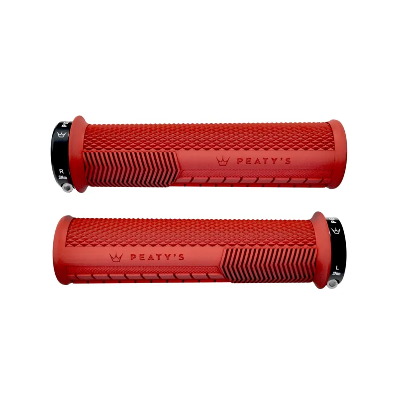 Peaty's Monarch Knurl Grip MTB Grips - Thin - Red