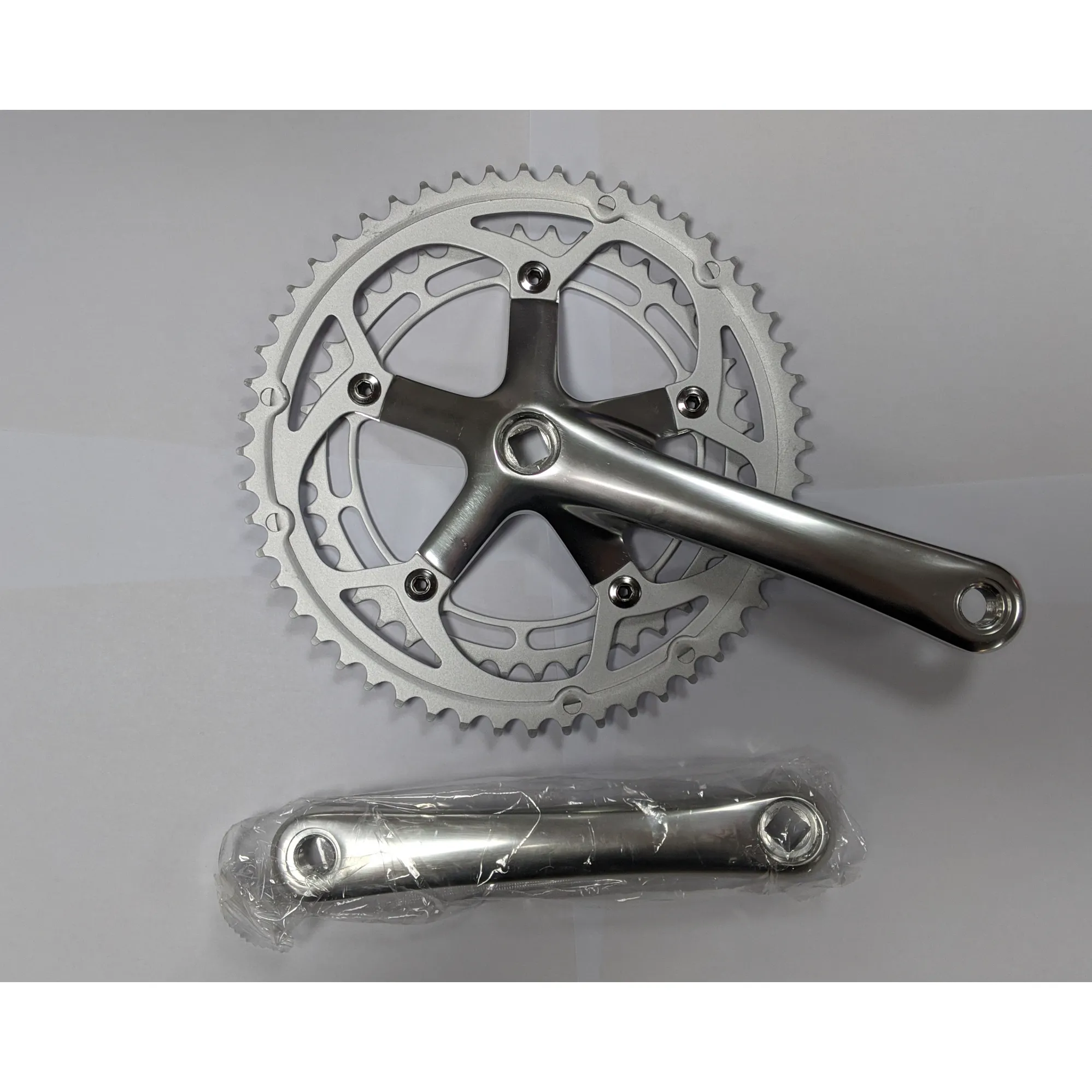 Raleigh Road Double Chainset Polished Silver 170mm x 52 42