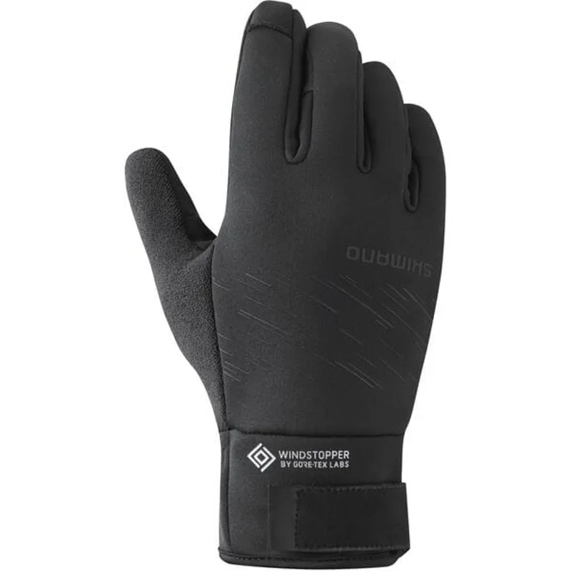 Shimano Windstopper Insulated Long Finger Gloves - Black