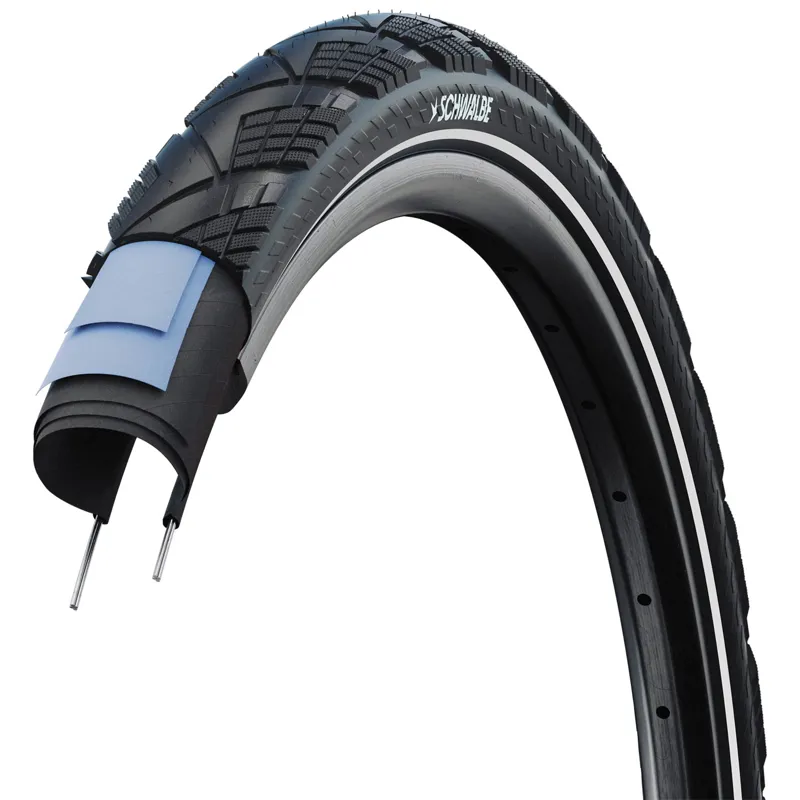 Schwalbe Marathon Efficiency Raceguard Hybrid Tyre - Black/Reflective-1