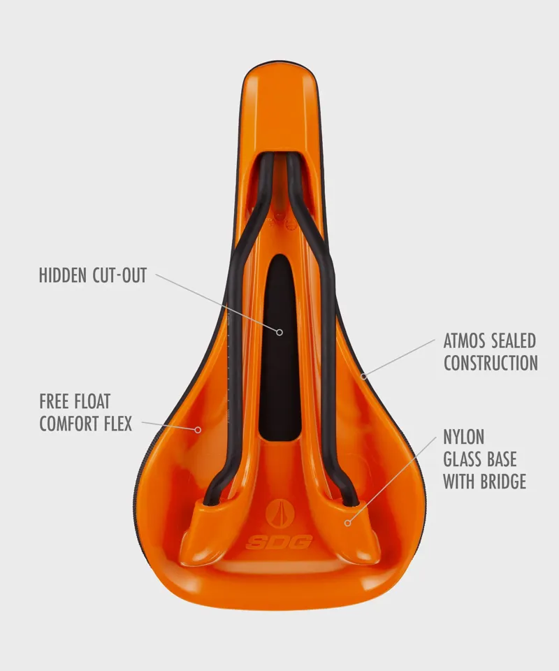 SDG Bel Air 3.0 Lux-Alloy Saddle - Black/Orange - 260 x 140mm-2