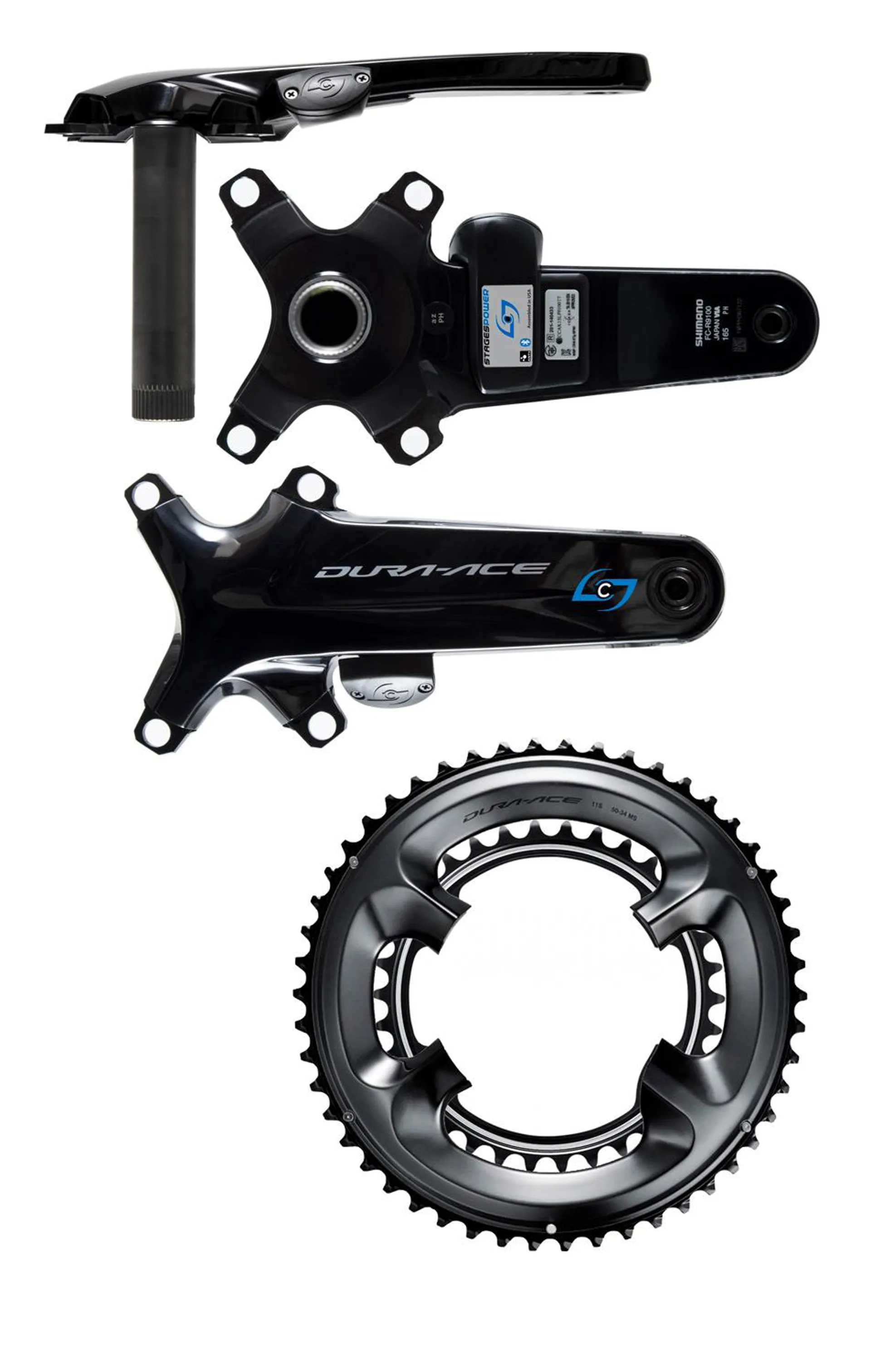 Stages Cycling Power Meter Dura-Ace R9100 G3 R with Chainrings