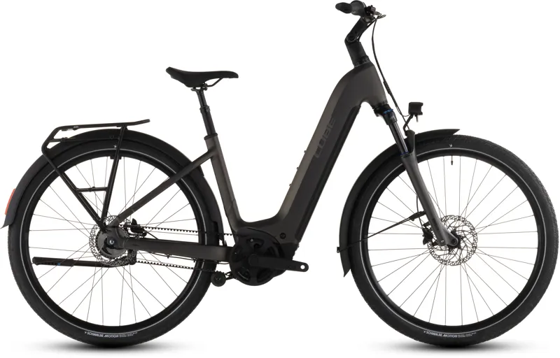 Cube Touring Hybrid Comfort SLX 800wh Easy Entry 2026 Electric Hybrid Bike - Charcoal/Chrome