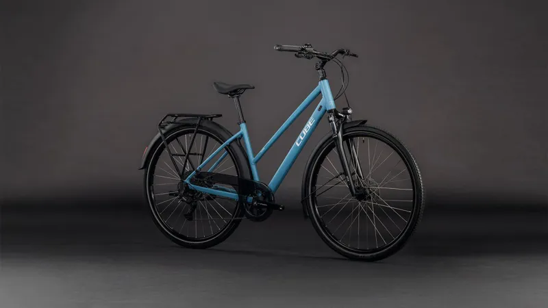 Cube Touring One Trapeze 2026 Hybrid Bike - Bluebird/Grey-1
