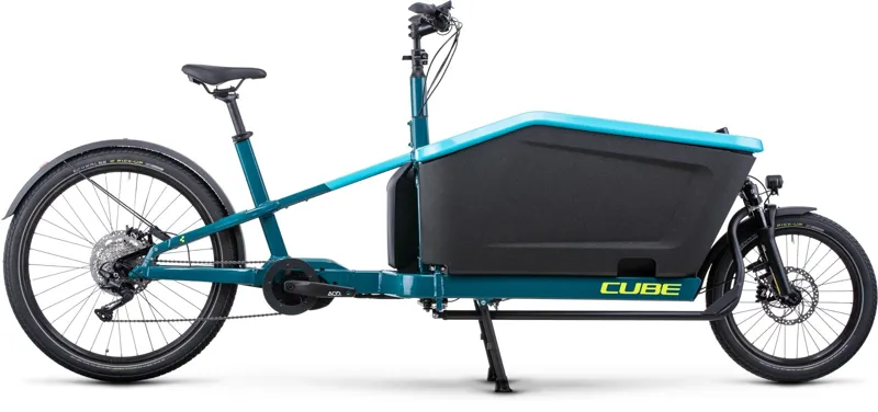 Cube Cargo Sport Dual Hybrid 1000 2025 Electric Cargo Bike - Blue/Lime
