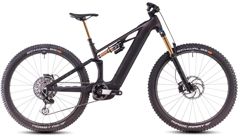 Cube Stereo Hybrid One44 HPC SLT 2025 Electric MTB - Liquid Lava/Black