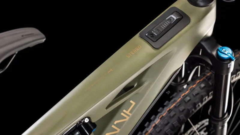 Cube Stereo Hybrid One77 HPC TM 2025 Electric MTB - Dusty Olive/Gold-1