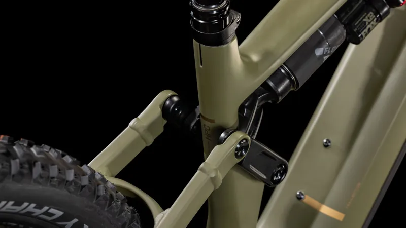 Cube Stereo Hybrid One77 HPC TM 2025 Electric MTB - Dusty Olive/Gold-3