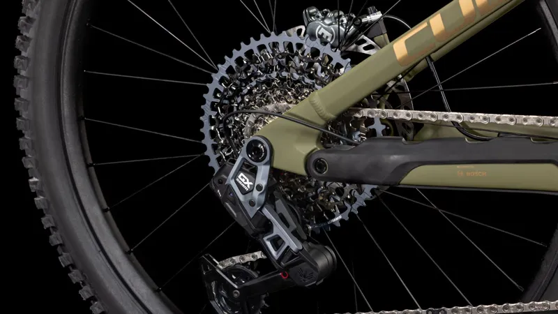 Cube Stereo Hybrid One77 HPC TM 2025 Electric MTB - Dusty Olive/Gold-5