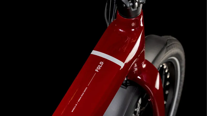 Cube Fold Hybrid 500 2025 Electric Folding Bike - Merlot Red/Reflex-1