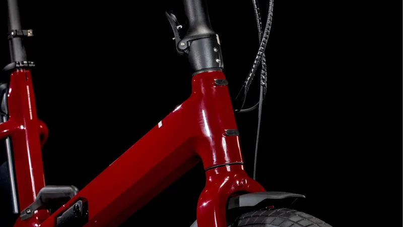 Cube Fold Hybrid 500 2025 Electric Folding Bike - Merlot Red/Reflex-4