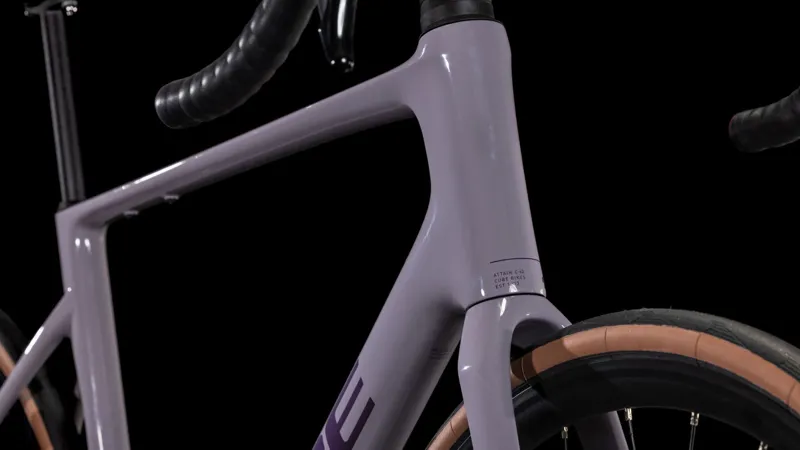 Cube Attain C:62 Race 2025 Endurance Road Bike - Plum Grey/Brink-5