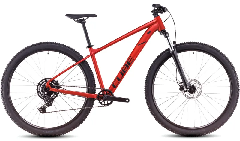Cube Aim Pro 27.5 29er 2025 Hardtail Mountain Bike Fire Orange Black