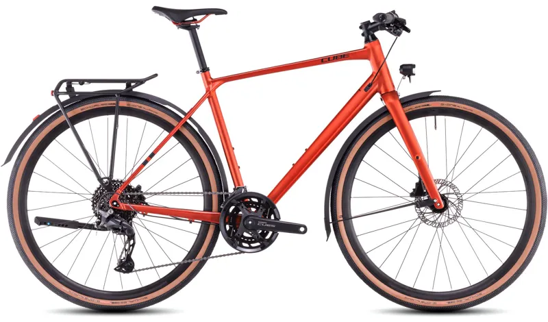 Cube Nulane Pro FE 2025 Flat Bar Gravel Bike - Fire Orange/Black