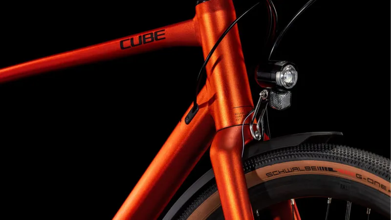 Cube Nulane Pro FE 2025 Flat Bar Gravel Bike - Fire Orange/Black-3