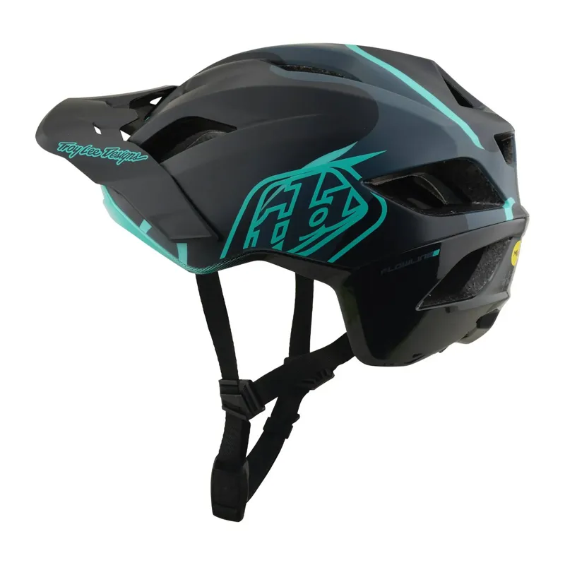 Troy Lee Designs Flowline SE MIPS MTB Helmet - Badge Carbon/Real Teal-4