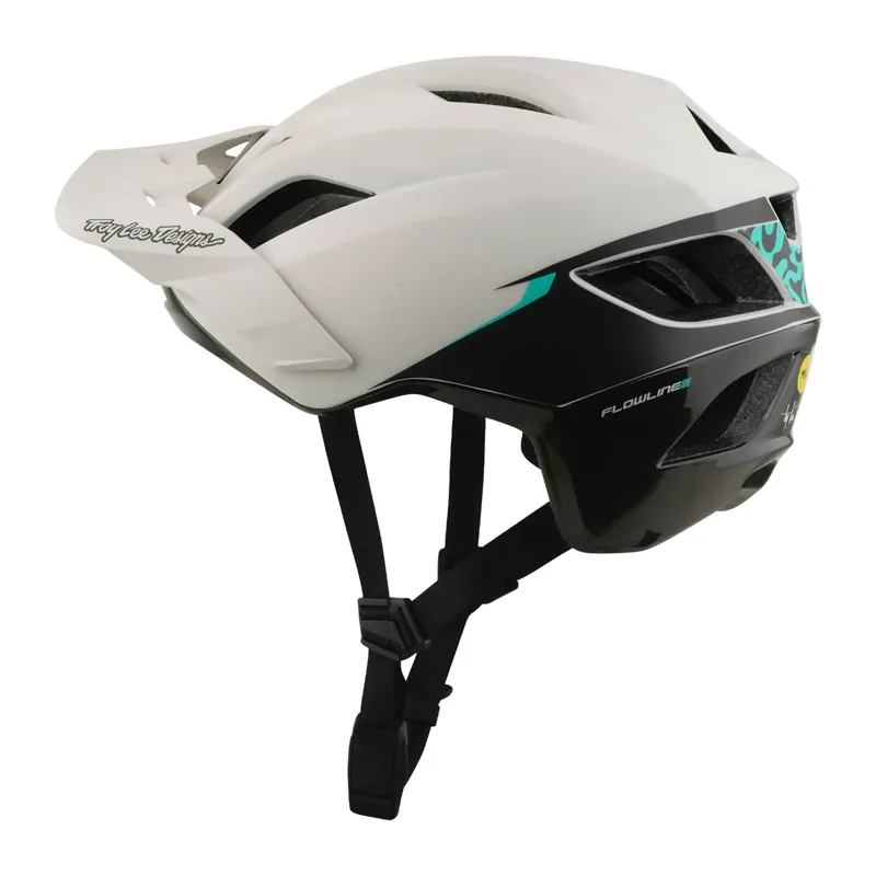 Troy Lee Designs Flowline SE MIPS MTB Helmet - Stacks Pumice/Real Teal-4