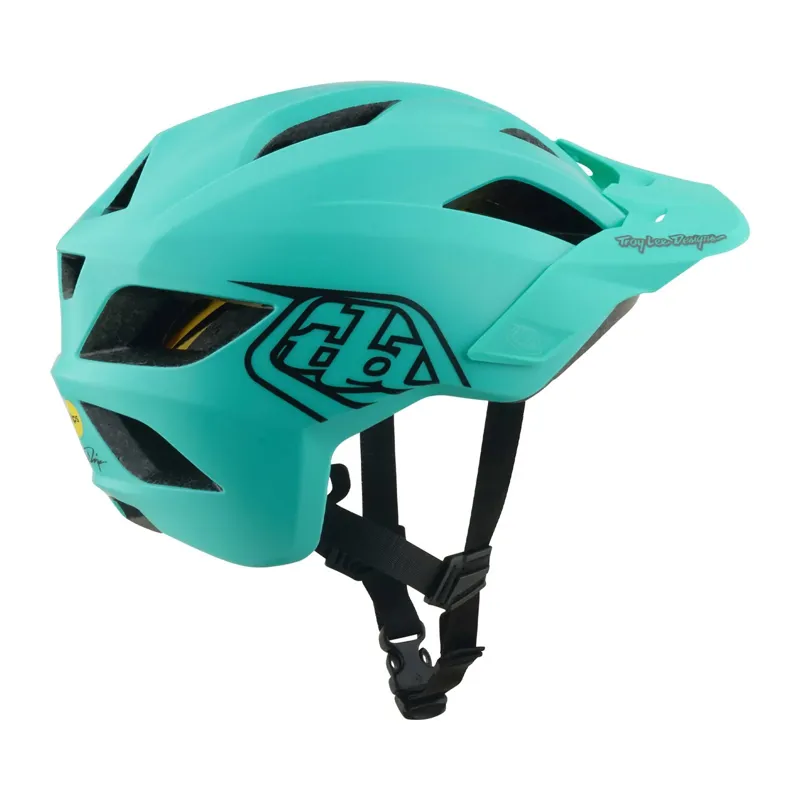 Troy Lee Designs Flowline MIPS Youth Helmet - Point Charcoal/Real Teal-3