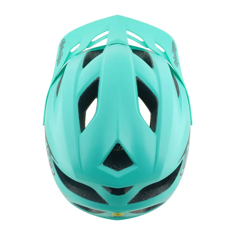 Troy Lee Designs Flowline MIPS Youth Helmet - Point Charcoal/Real Teal-7